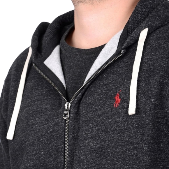 Polo Ralph Lauren Other - Polo Ralph Lauren Black Heather Fleece Full-Zip Hoodie